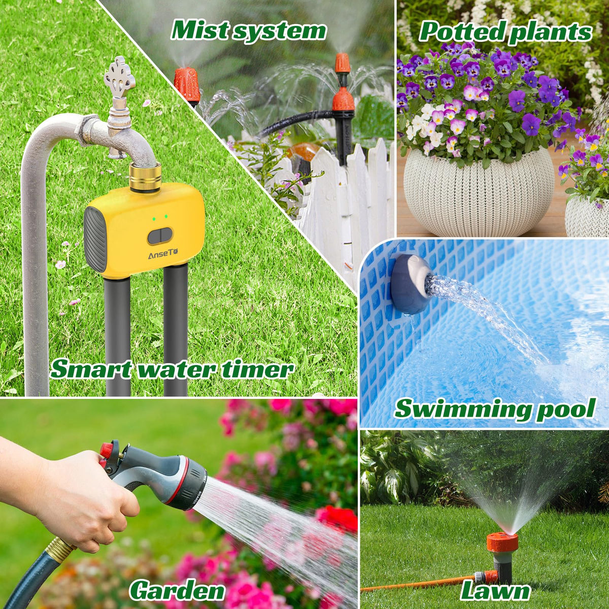 AnseTo energy-efficient watering helps eco-friendly garden care