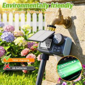 AnseTo solar sprinkler timer digital display clearly shows next watering time.