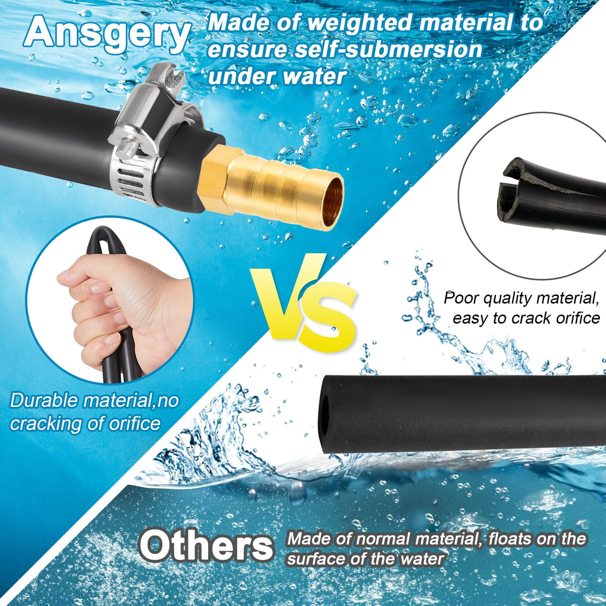 Ansgery copper menders included with the hose to secure connections.