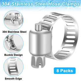Ansgery stainless steel hose clamps shown for durable, tight seals.