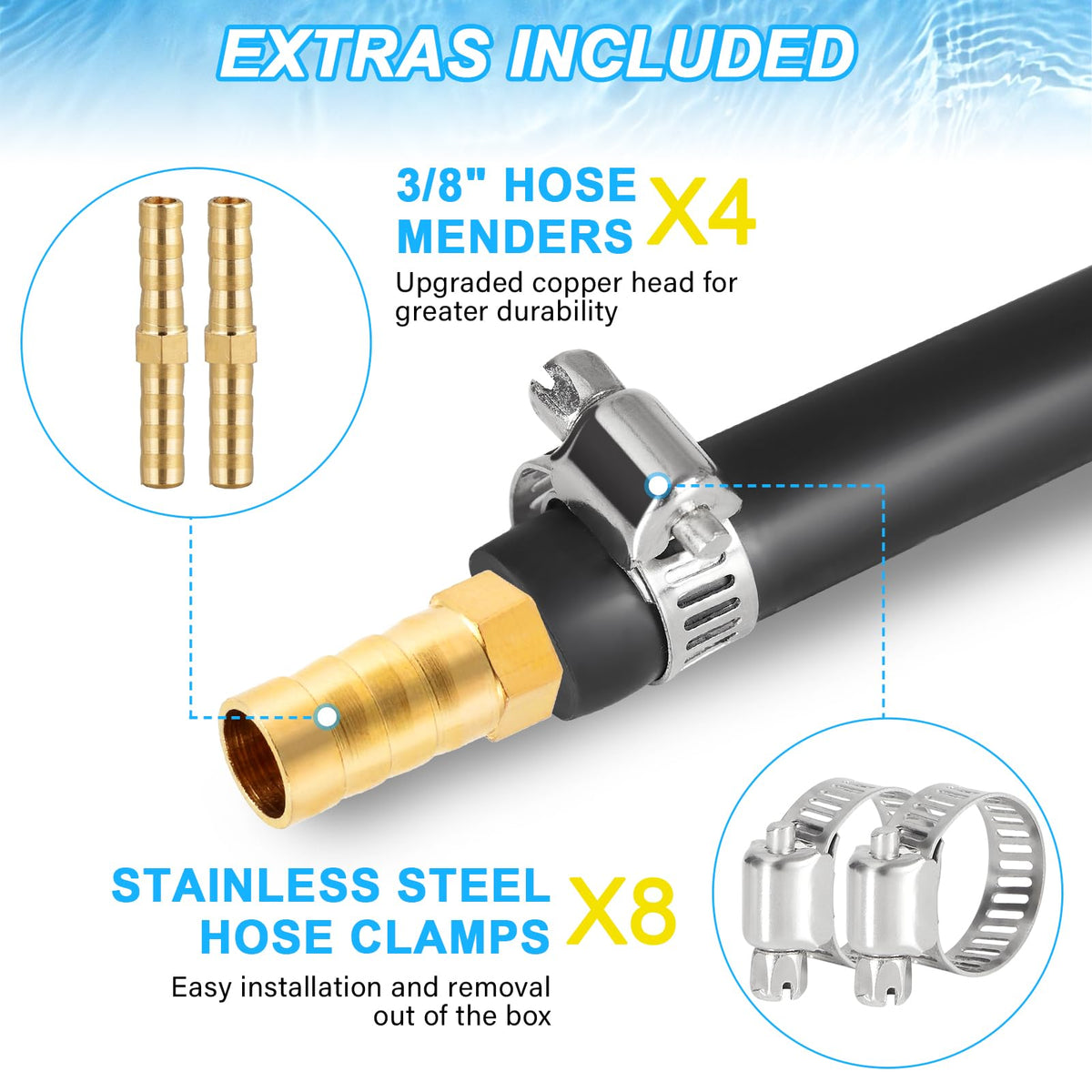 Ansgery self-sinking hose demonstrates weighted construction for bottom placement and reduced kinking.