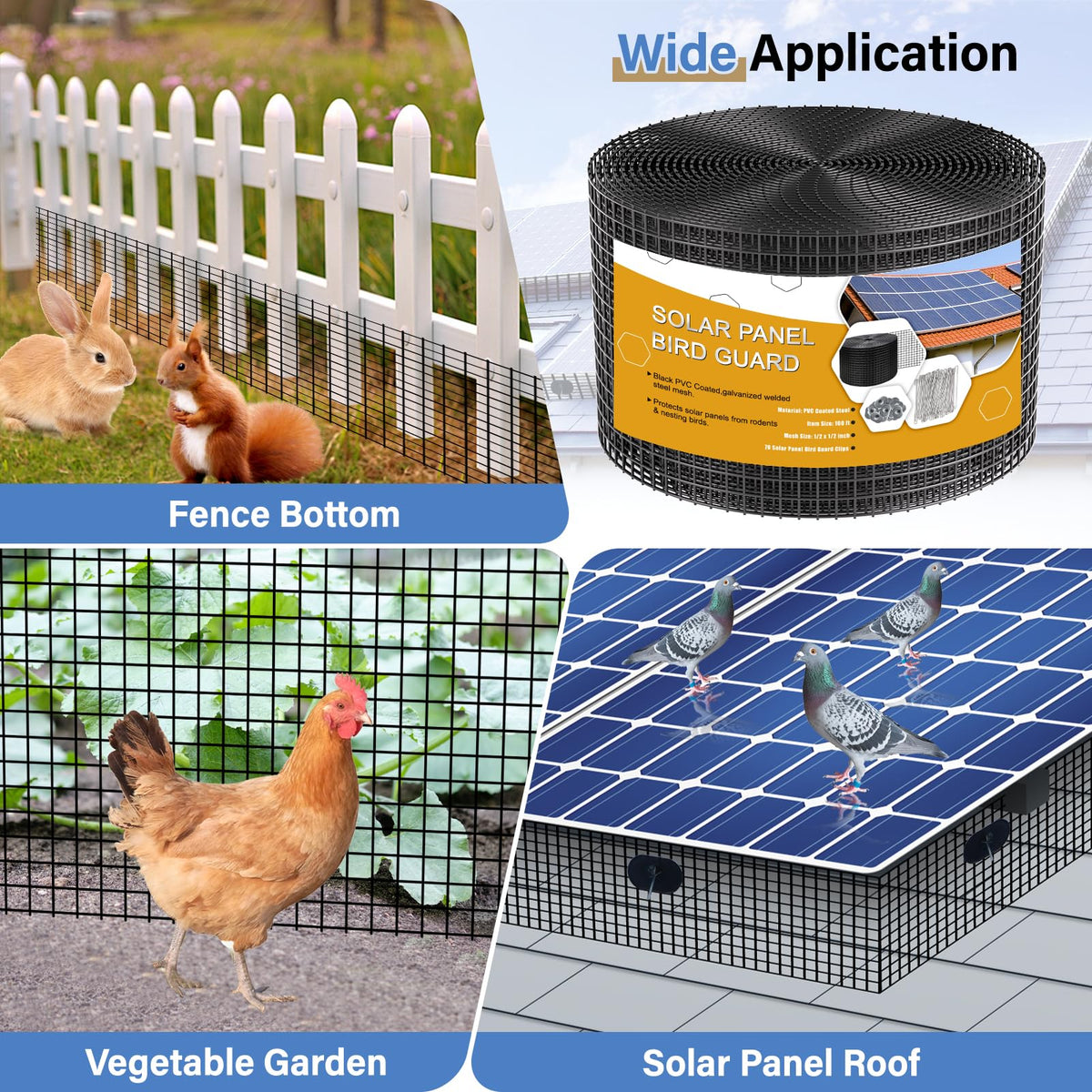 Ansgery netting with wide application for roof, pipes, vents protection