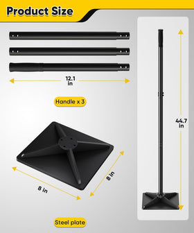Ansionsol 8x8 ground tamper base for wider, faster compacting.