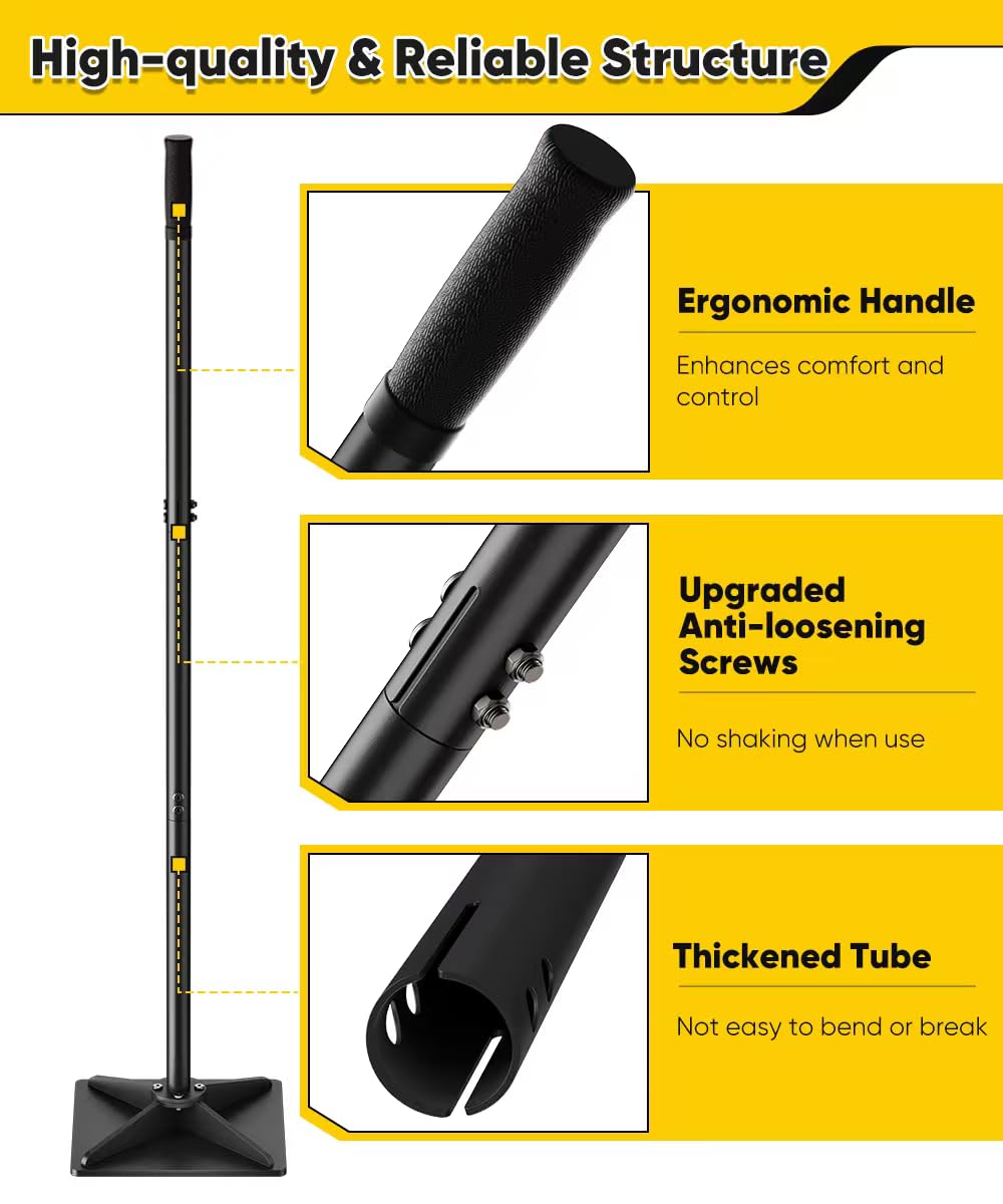 Ansionsol adjustable handle with rubber grip for comfortable use.