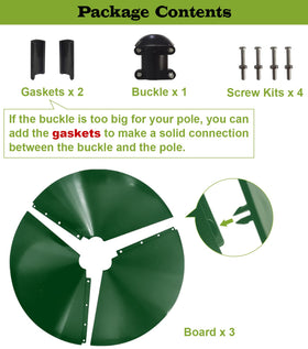 Ansionsol easy-installation baffle mounted on a feeder pole with secure buckle.