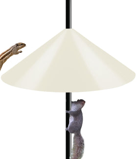 Ansionsol 19-inch squirrel baffle guarding a bird feeder from rodents