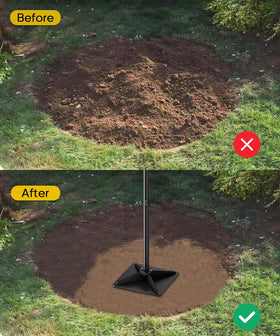 Ansionsol tamper in use on dirt for stable ground prep.