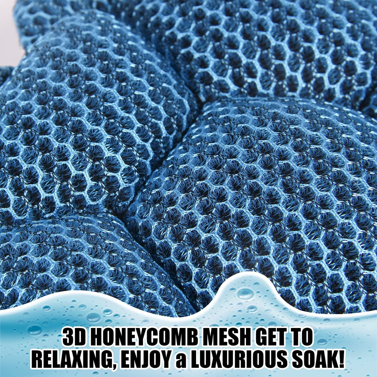 Close-up of 3D honeycomb weave capturing oils in ANSLCA sponge