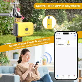 AnseTo wifi timer features rain delay to skip watering on wet days.