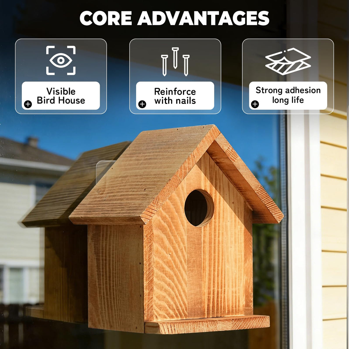 ANSTEEP window bird house easy-cleaning design simplifies maintenance.