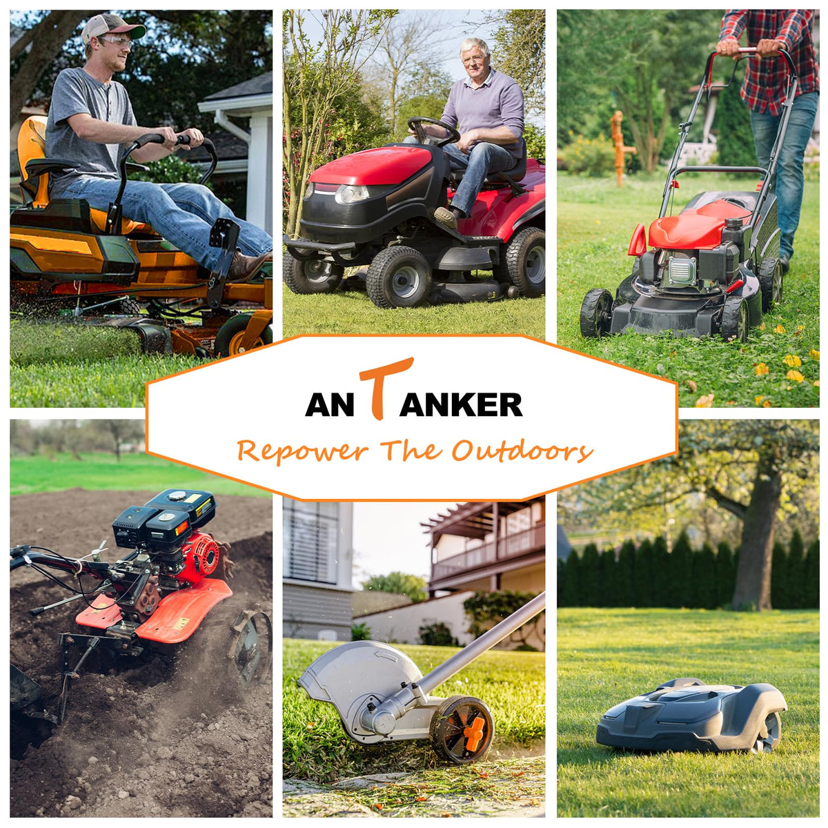 Antanker 27-degree mulching angle improves cut efficiency and clippings distribution.