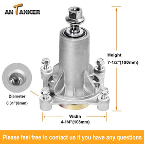 Antanker spindle assembly for Craftsman YT4000 deck—easy installation with complete hardware.