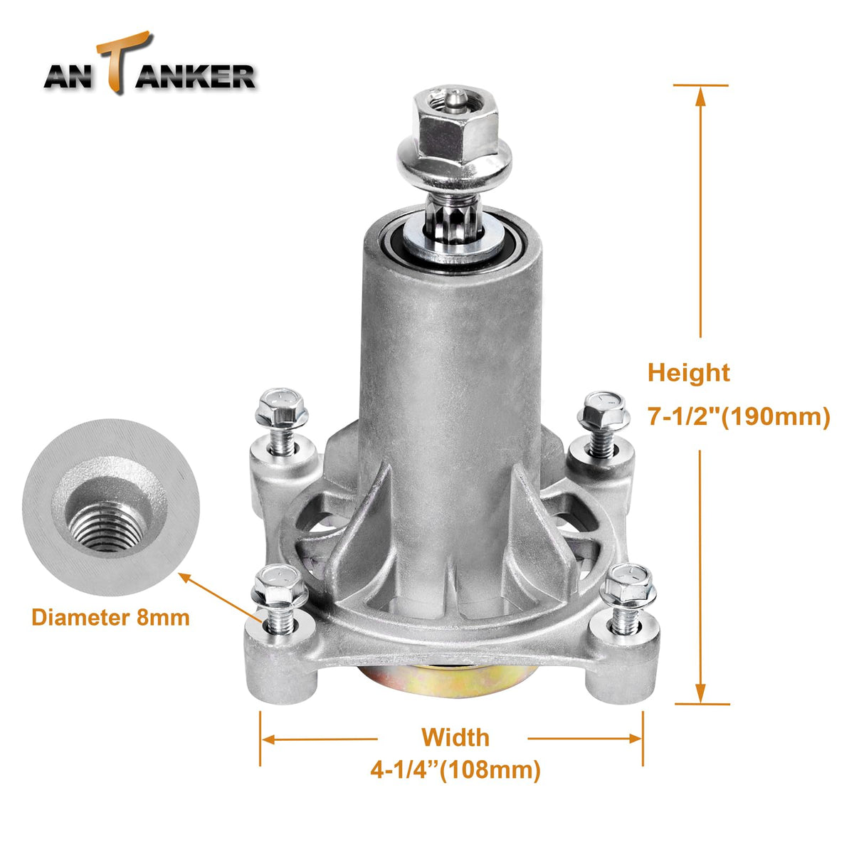 Antanker two-pack spindle kit for 42–54 inch mower decks ready for replacement