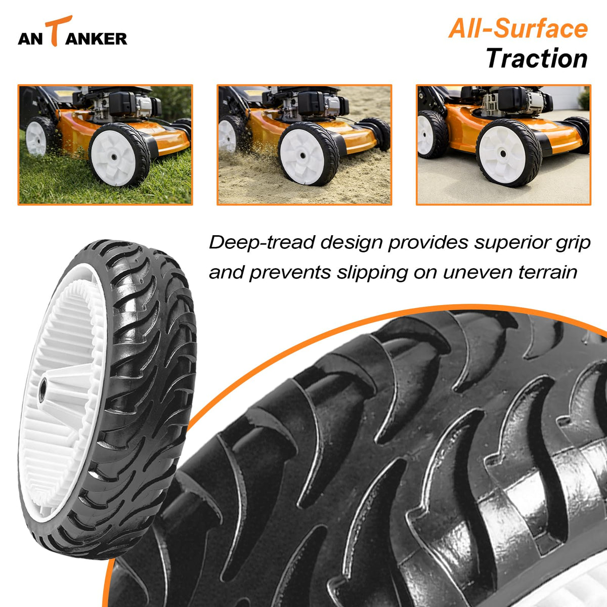 Antanker Toro front-wheels replacement 2-pack for balanced maneuverability.