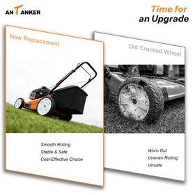 Antanker Toro-compatible front wheels enable easy upgrades for self-propelled mowers.