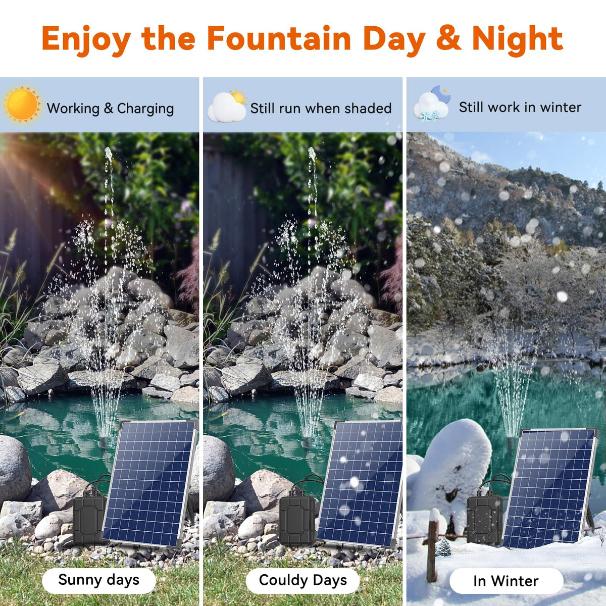 antfraer 2600mAh battery pack closeup enabling longer fountain runs on sunny days.