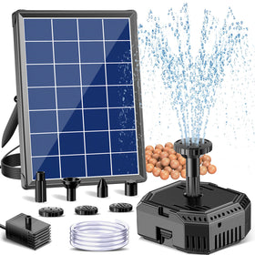 Antfraer 4W solar fountain panel enhances pond aeration in sun