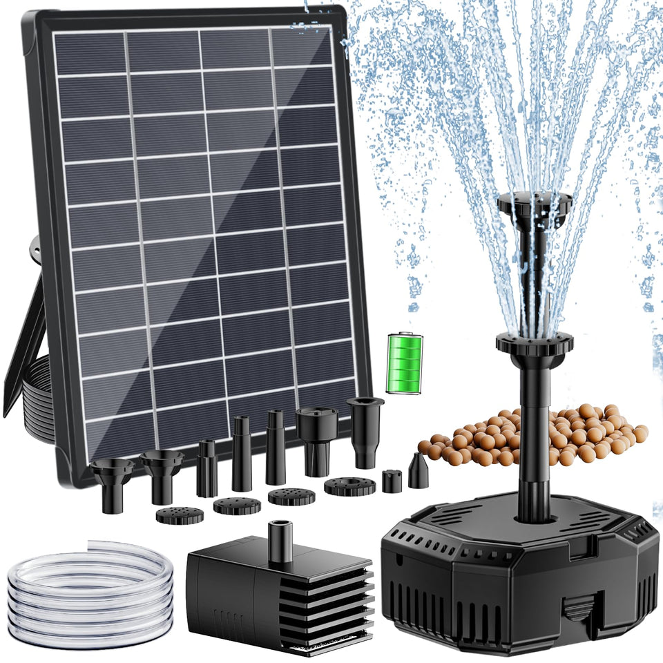 antfraer 6.5W solar pond filter panel powering sun-driven operation for your water feature