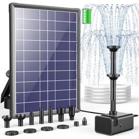 Antfraer 8W solar panel powering a steady fountain in full sun for bird baths.