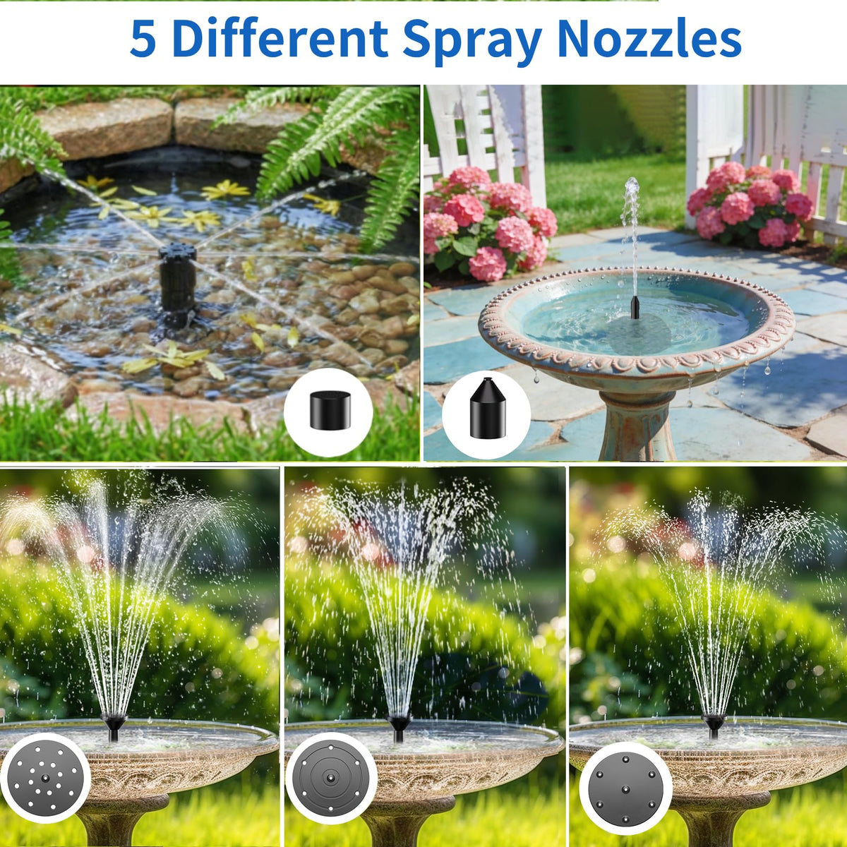 Antfraer bird bath fountain setup adding aeration and visual appeal