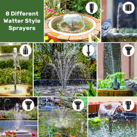 Antfraer double-layer nozzle creates varied water features for small ponds.