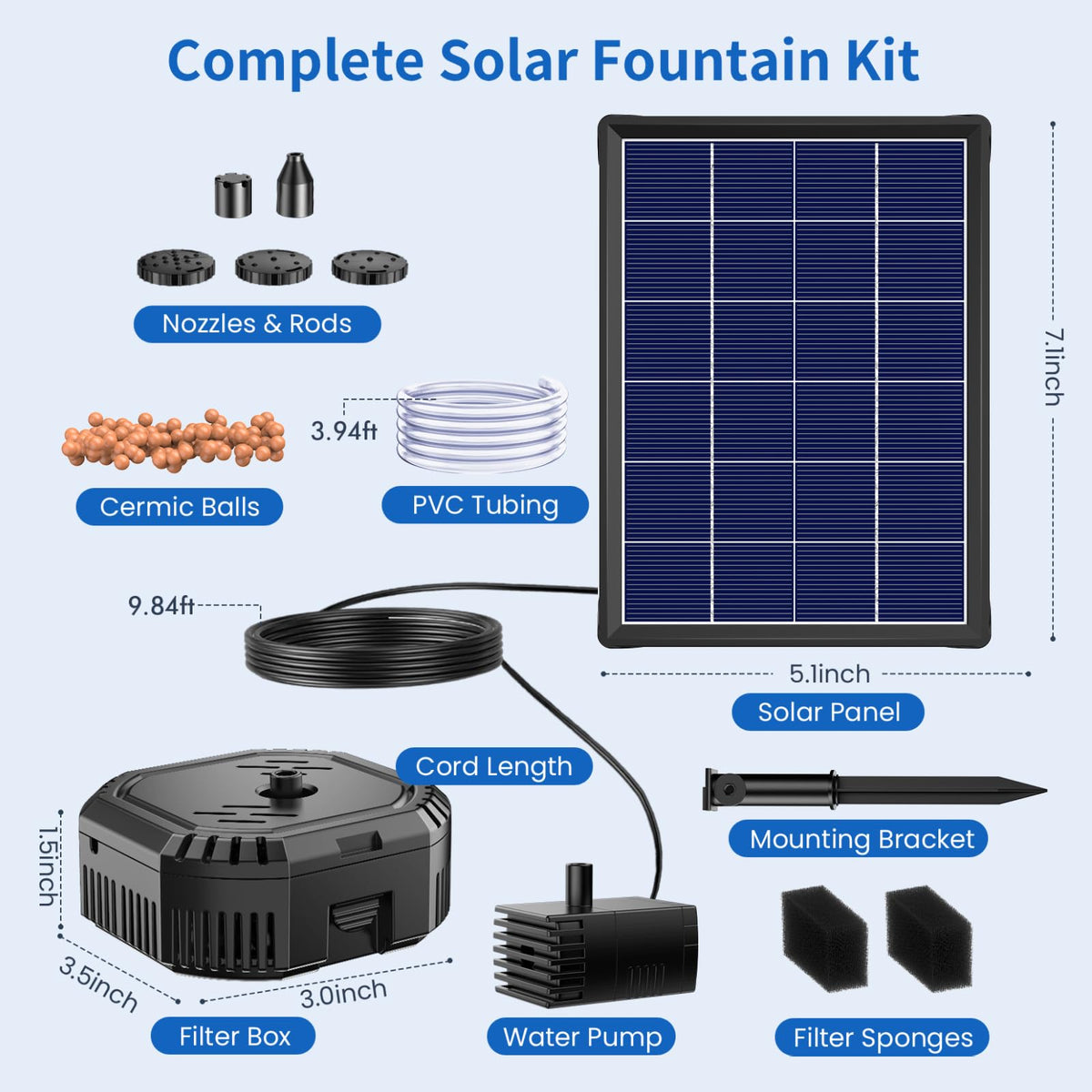 Antfraer durable solar pond filter designed for long-lasting outdoor use
