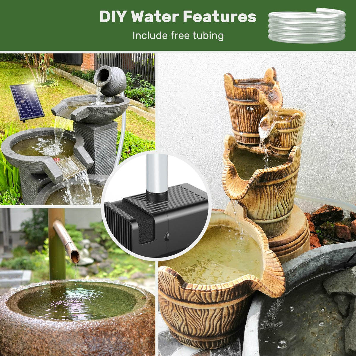 Antfraer quick-install fountain kit for fast garden setup.