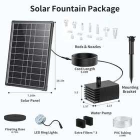Antfraer outdoor garden setup with fountain and lighting features