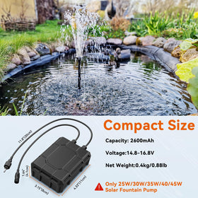 antfraer plug-and-play backup battery for quick setup with solar fountain kits.