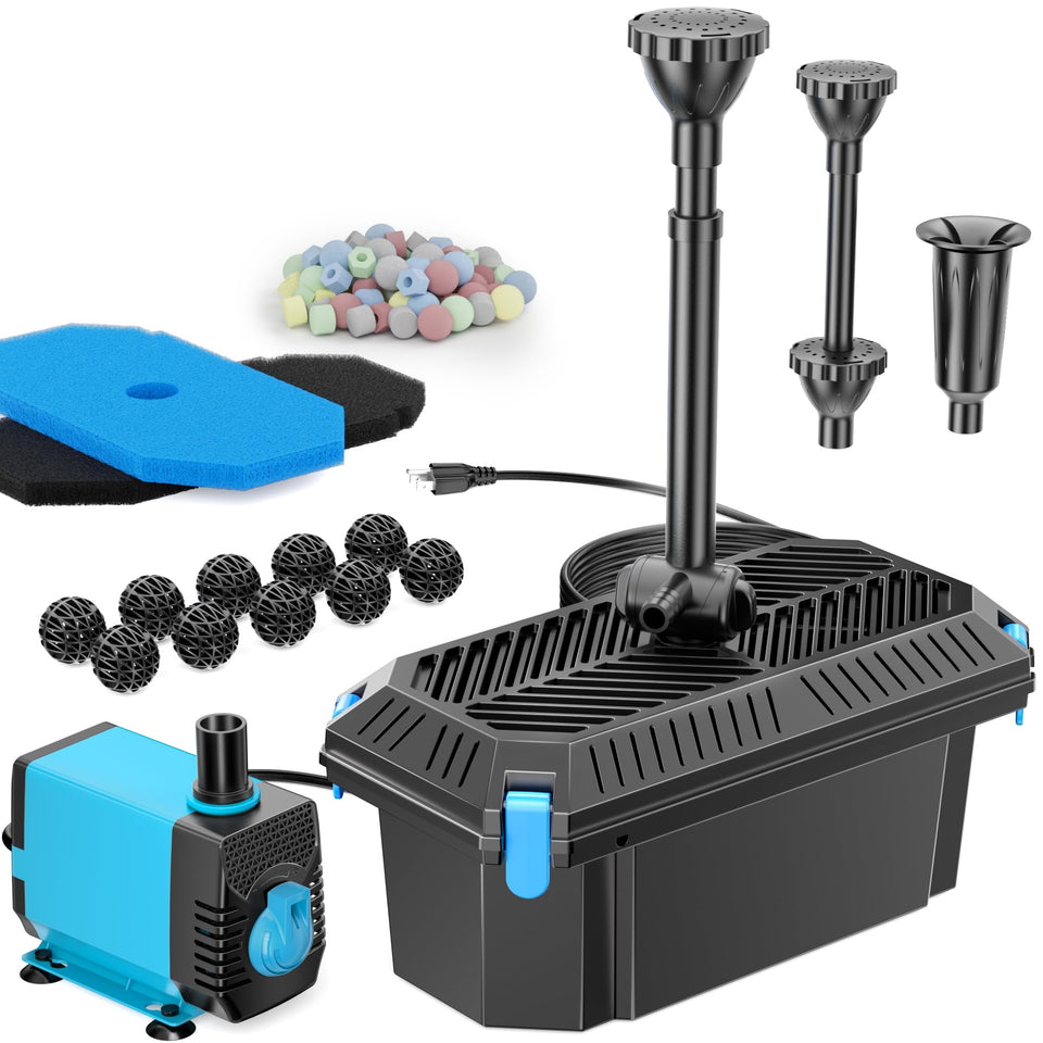 Antfraer pond filter pump kit assembly showing integrated filtration and circulation for healthy water.