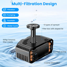 Antfraer solar pump nozzle kit enables diverse fountain patterns