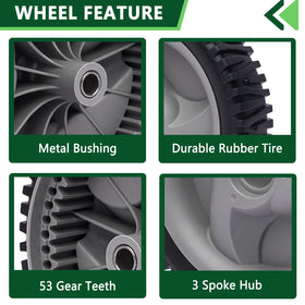AntiyL replacement wheel 194231X460 top view, shows compatibility