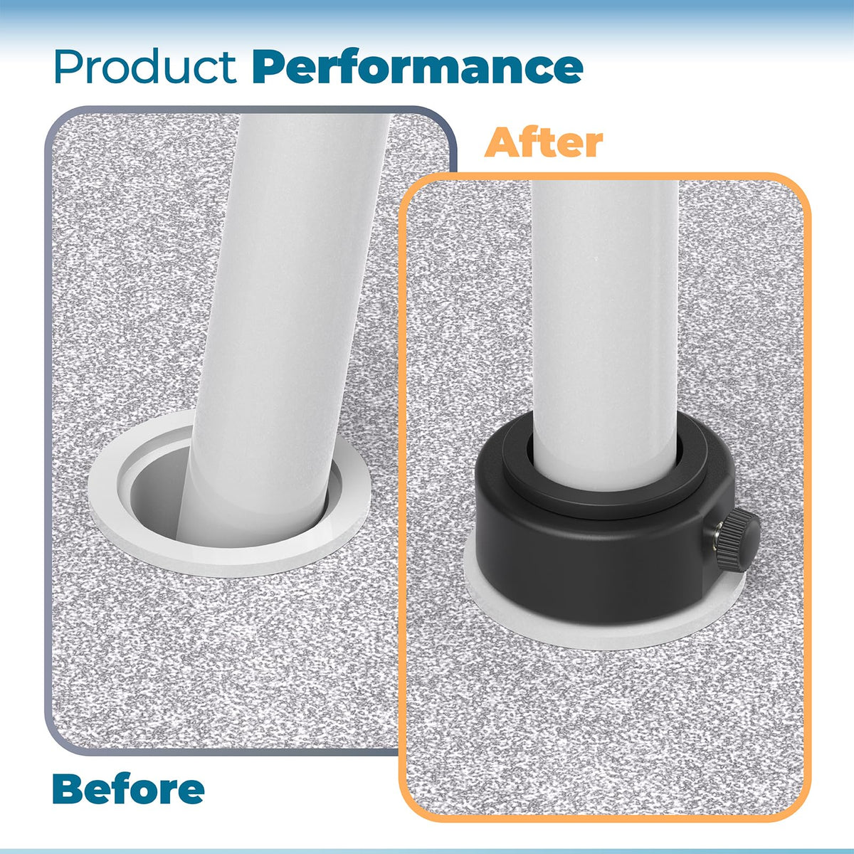 ANTOBLE anti-lean stabilizer in action keeping umbrella upright