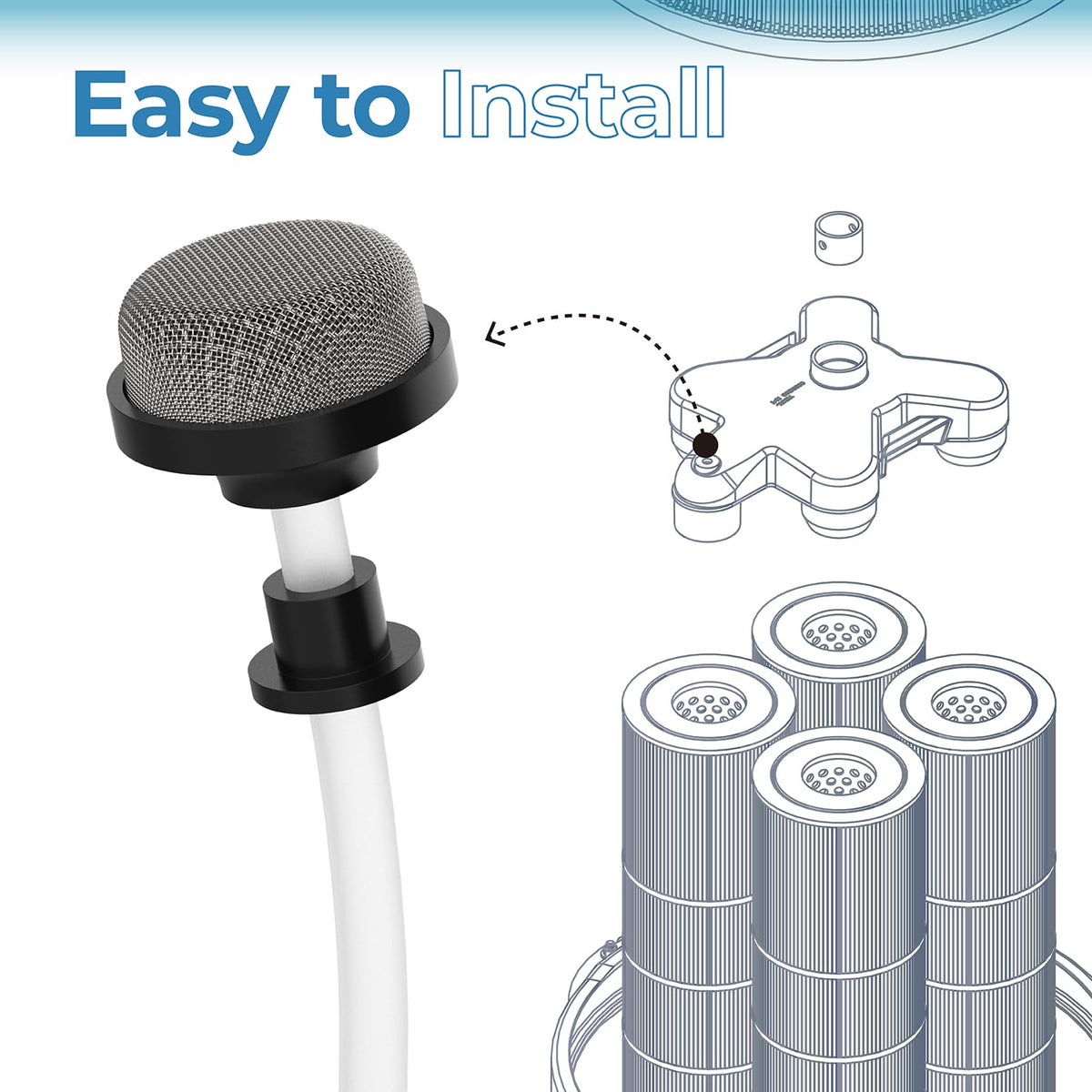 ANTOBLE breather tube fits CV340 and CV460 filters for reliable priming.