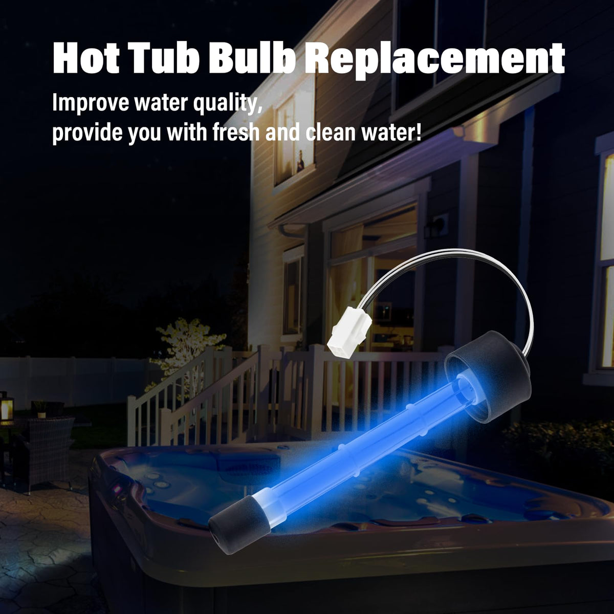 ANTOBLE Clear Ray XL spa UV bulb design supports efficient spa water treatment.