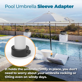 ANTOBLE deck pool umbrella setup ready for shade