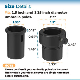 ANTOBLE adapter installed in pool sleeve demonstrating secure fit