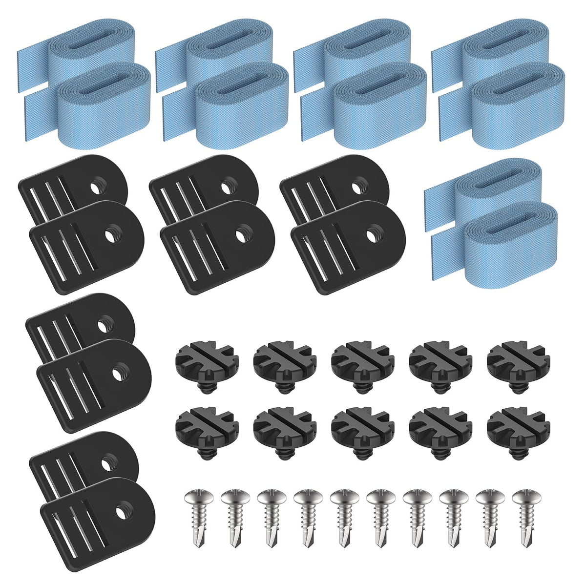 ANTOBLE solar cover strap kit assembly showing parts for quick setup