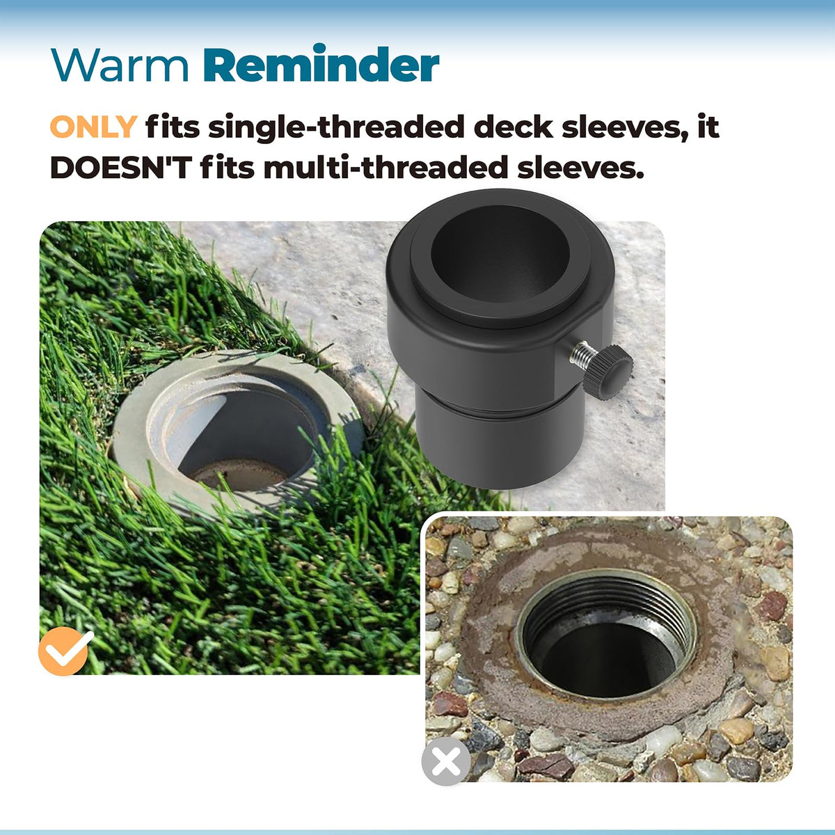 ANTOBLE 1.35-inch pole fit with included insert for precise installation