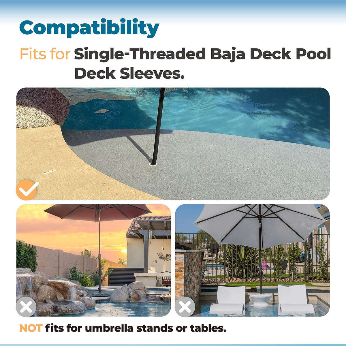 ANTOBLE 1.5-inch pole fit for sturdy deck umbrella use