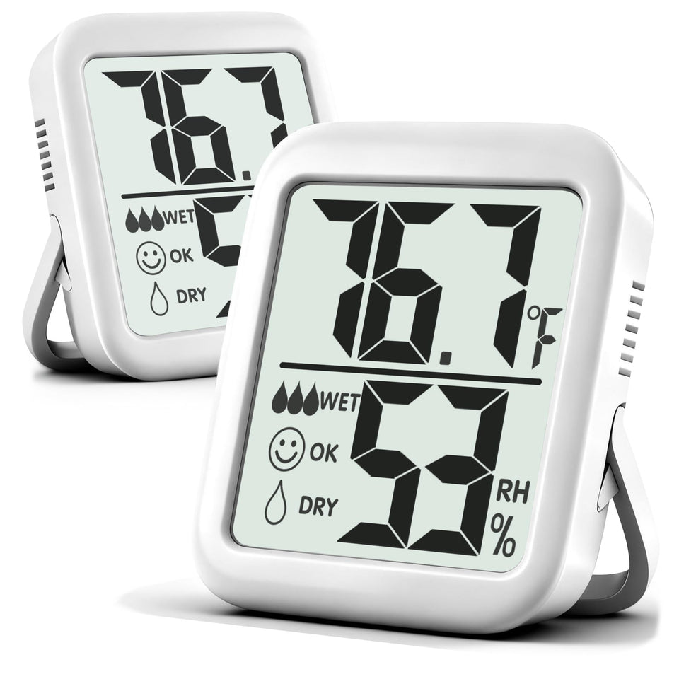 Antonki 2-pack room thermometer hygrometer with dual sensors for accurate indoor readings