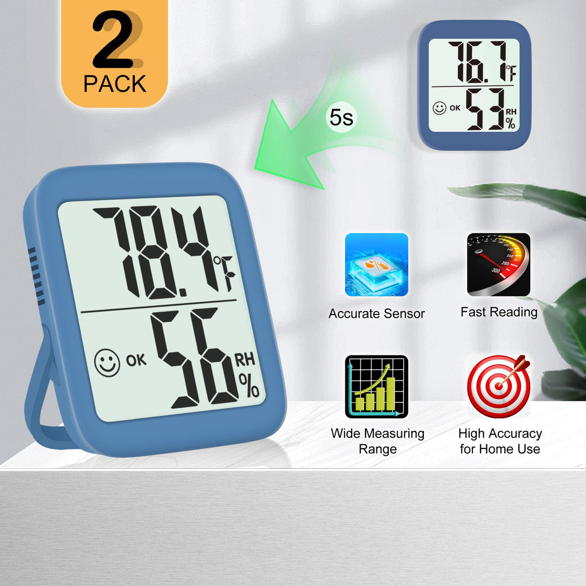Antonki thermometer in bedroom and nursery setup for climate checks.