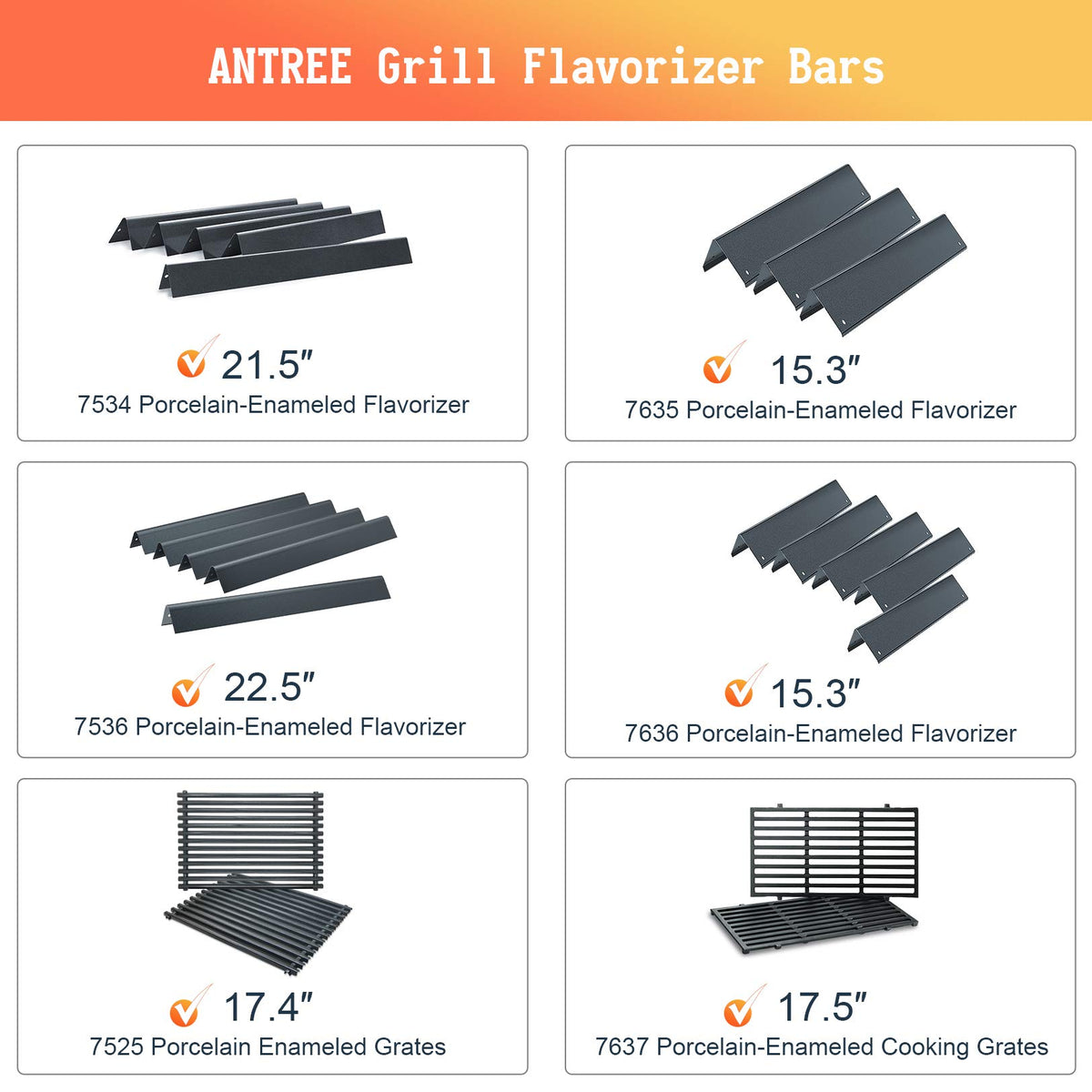 Antree 7525 grates, easy replacement for Weber and Genesis grills
