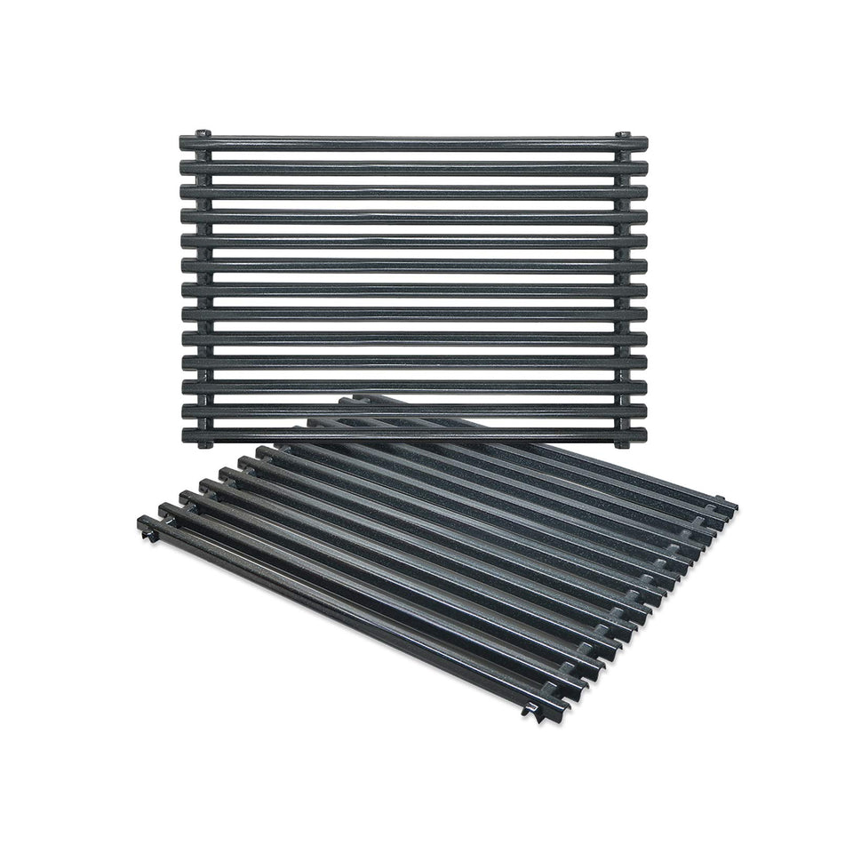 Antree 7525 grates on Spirit 300 Series front view, durable porcelain enamel for even heat