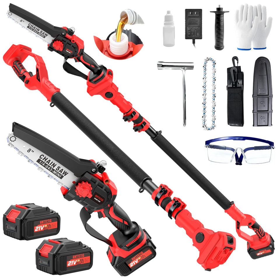 Anttctig 2in1 pole saw extended reach for safe ground-based trimming.
