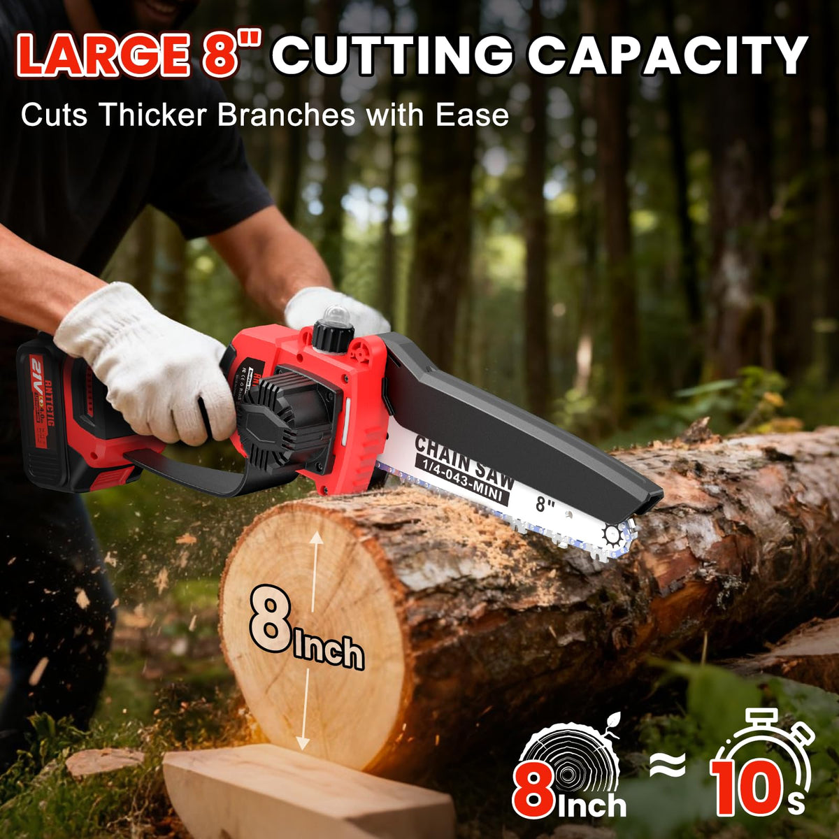 Anttctig automatic chain oiling reduces maintenance needs.