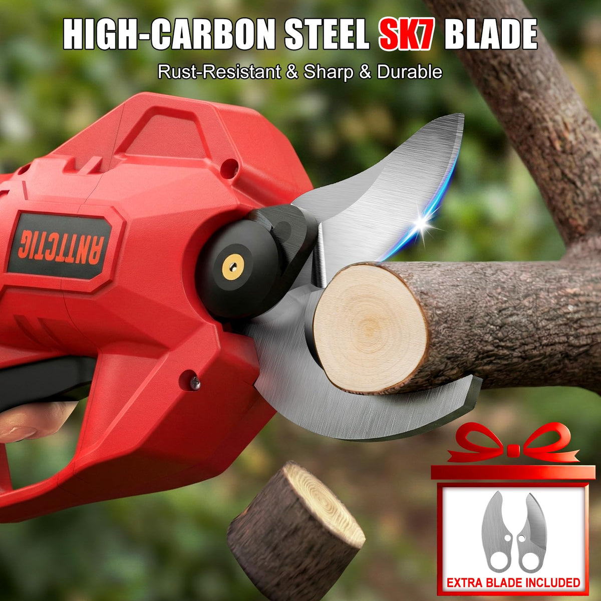 ANTTCTIG pruning shears highlighting up to 5 hours runtime