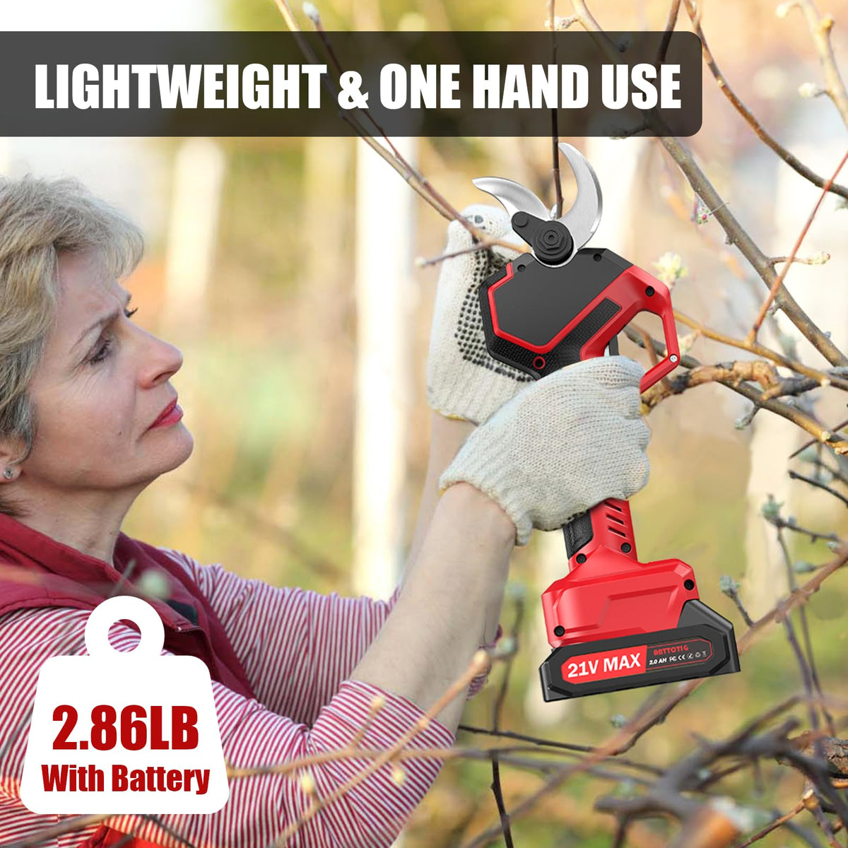 Anttctig two 2000mAh batteries support extended pruning sessions.