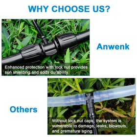 Anwenk irrigation fittings resist UV and weather for long-lasting use.