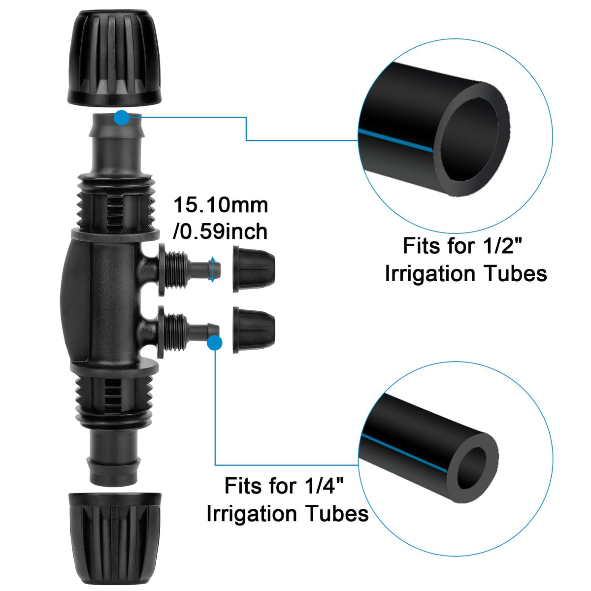 Anwenk 1/2 to 1/4 drip fitting installation demonstrates quick tool-free setup